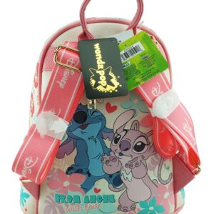 Wondapop Disney Angel and Stitch 11" Vegan Leather Fashion Mini Backpack