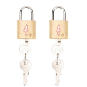 dualcrown 2 pack luggage lock tsa approved+key padlock, travel lock tsa approved +suitcase lock tsa approved for luggage, suitcase, carry on, backpack, laptop bag,4 pack gold