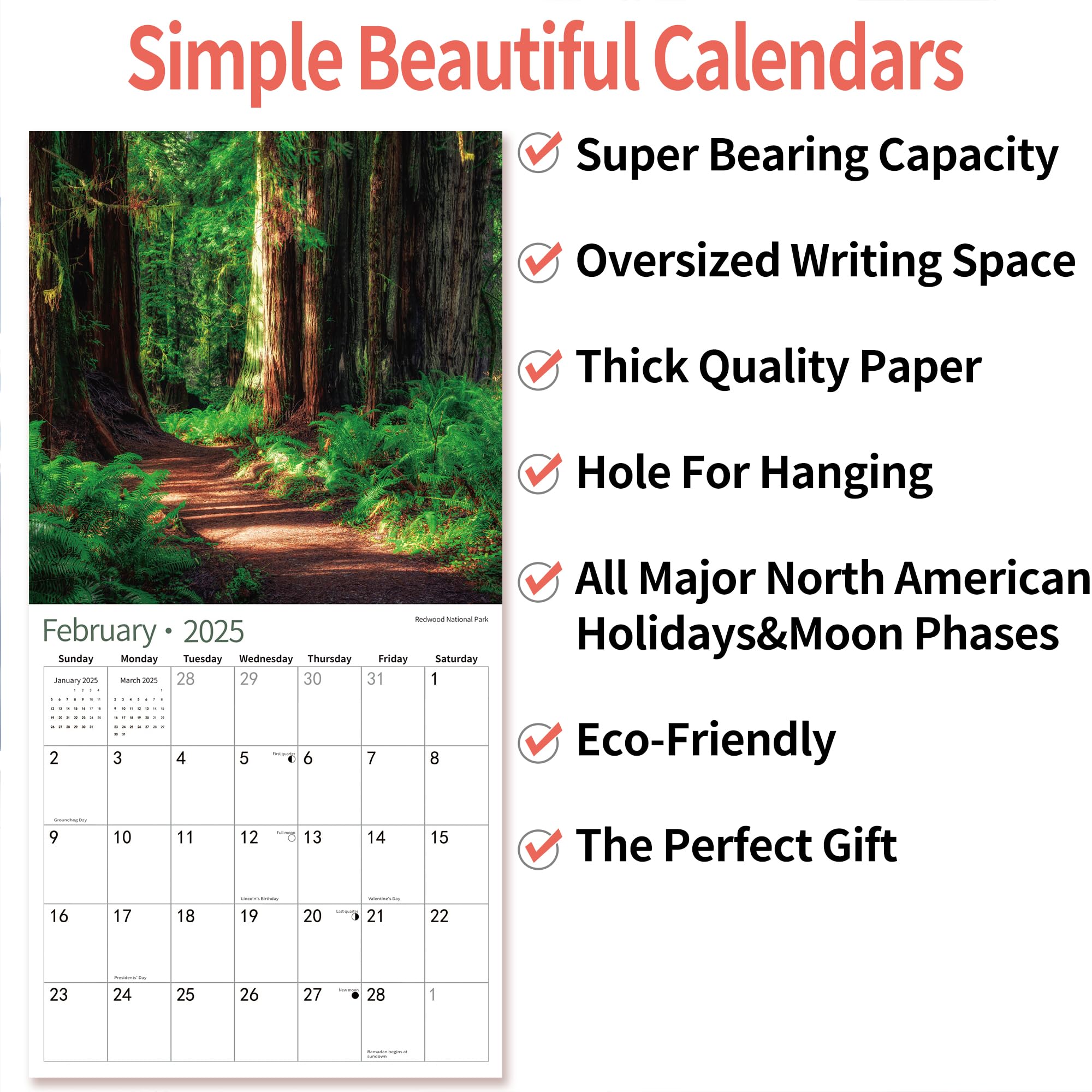 2024 2025 Wall Calendar, July 2024 - December 2025, Wall Calendar National Park, 12" x 24" Opened,Full Page Months Thick & Sturdy Paper for Gift Perfect Calendar Organizing & Planning