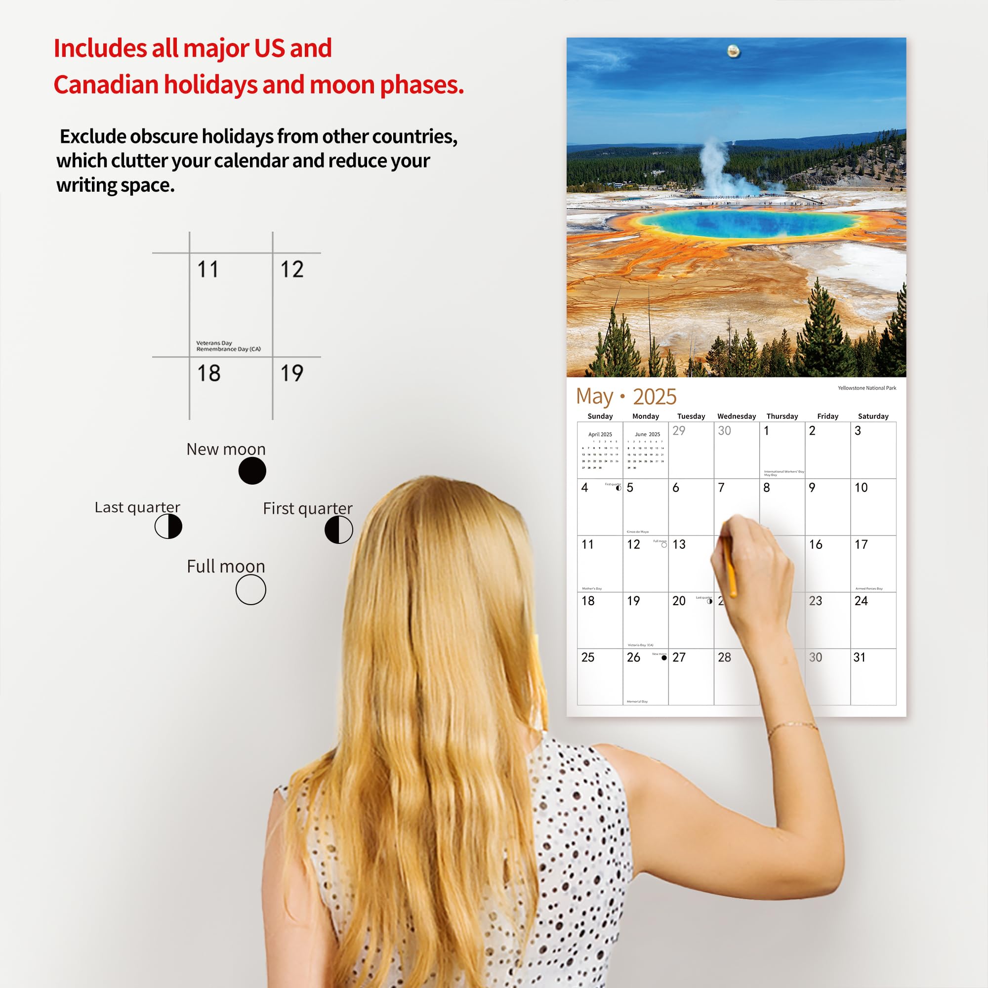 2024 2025 Wall Calendar, July 2024 - December 2025, Wall Calendar National Park, 12" x 24" Opened,Full Page Months Thick & Sturdy Paper for Gift Perfect Calendar Organizing & Planning