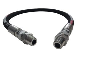 upgraded compressor jumper hose, high-temperature 320°f, 1/2" x 40"length, 1/2" npt male connector, both sides fittings rotate freely, 700 psi