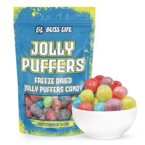 Bliss Life Jolly Puffers Freeze Dried Candy Variety Pack 2 oz, Freeze Dried Sour Candy, Unique Novelty, ASMR Candy - Great for the Tiktok Trend Most Sour Candy in the World Challenge