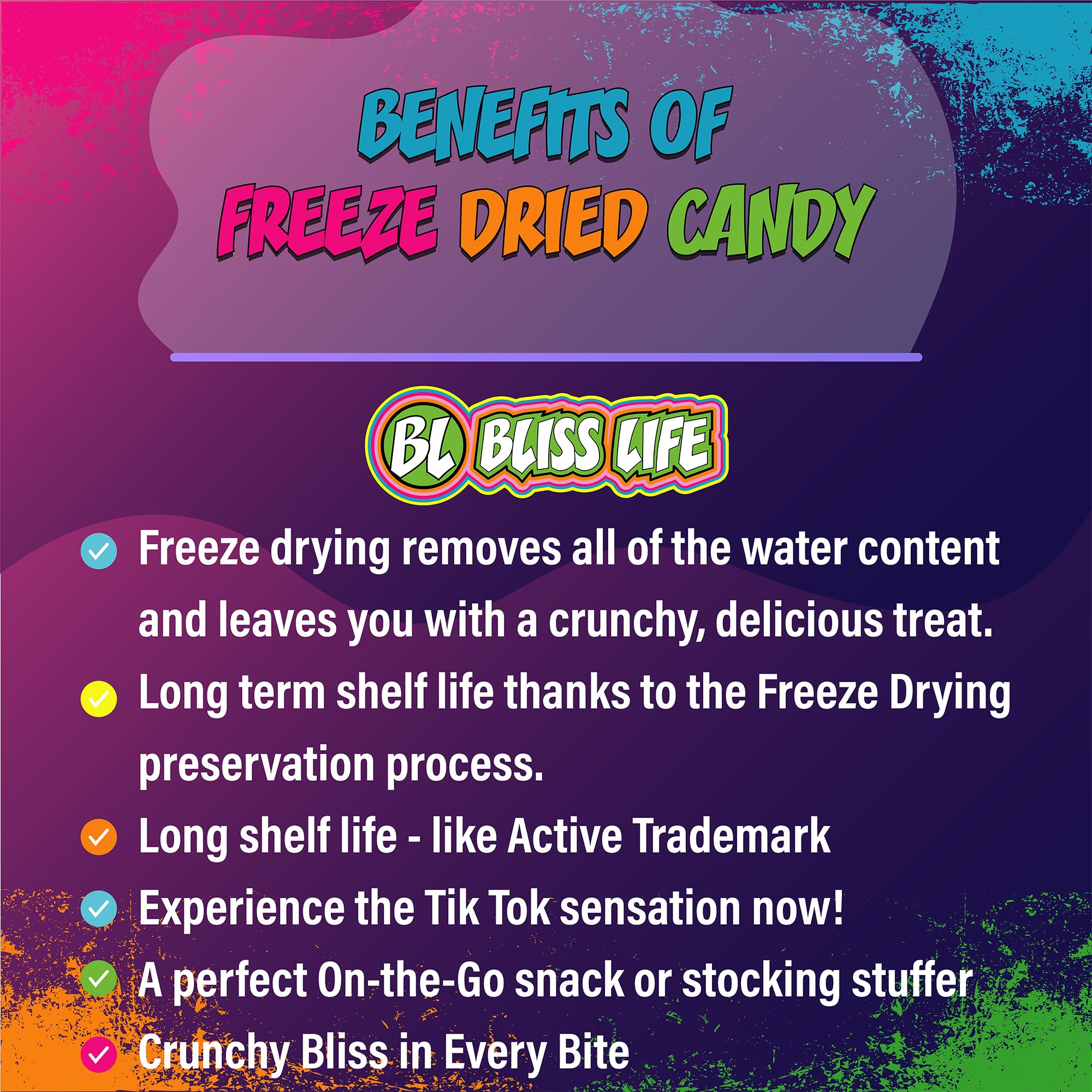 Bliss Life Jolly Puffers Freeze Dried Candy Variety Pack 2 oz, Freeze Dried Sour Candy, Unique Novelty, ASMR Candy - Great for the Tiktok Trend Most Sour Candy in the World Challenge