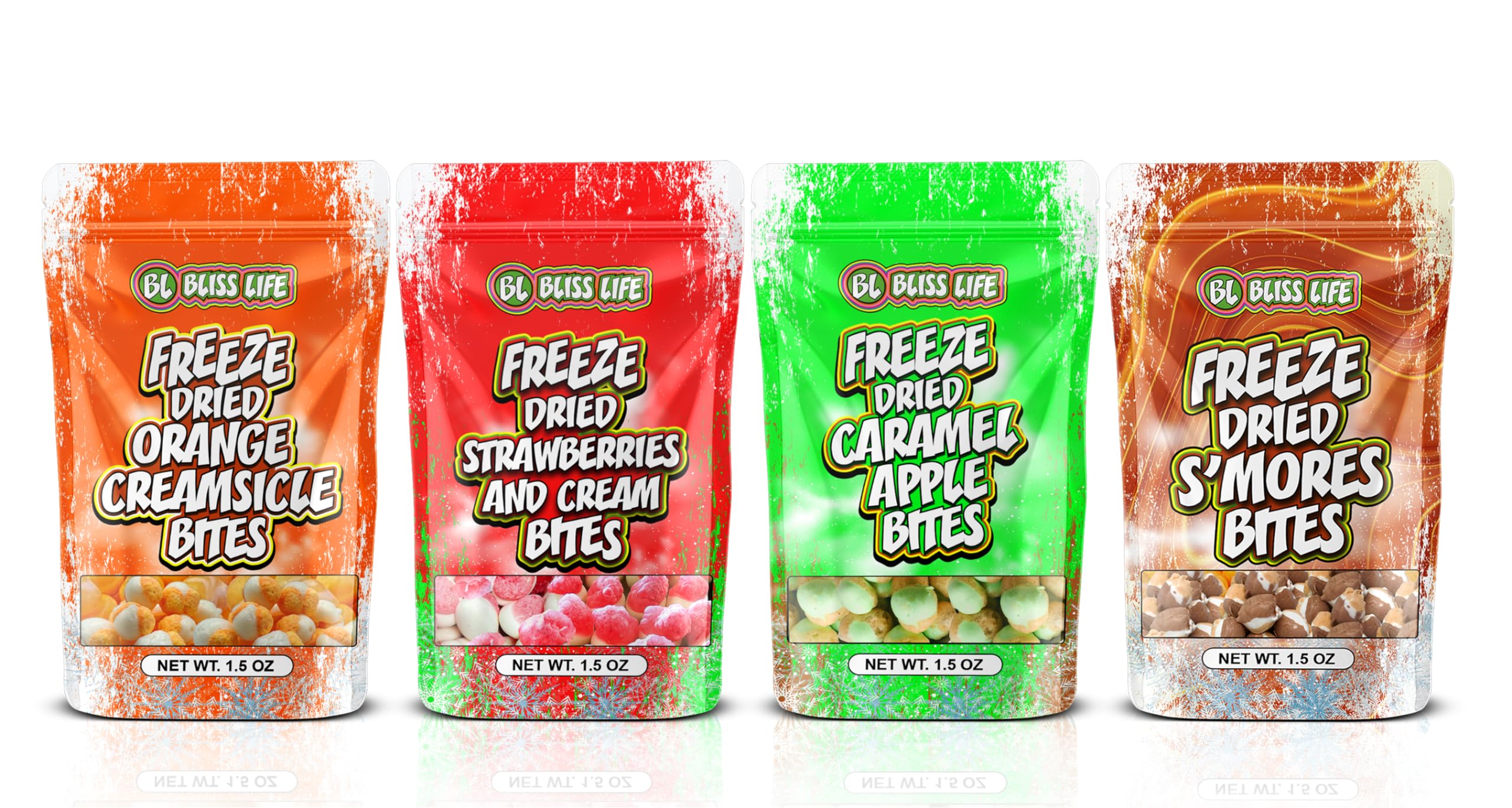Bliss Life Jolly Puffers Freeze Dried Candy Variety Pack 2 oz, Freeze Dried Sour Candy, Unique Novelty, ASMR Candy - Great for the Tiktok Trend Most Sour Candy in the World Challenge