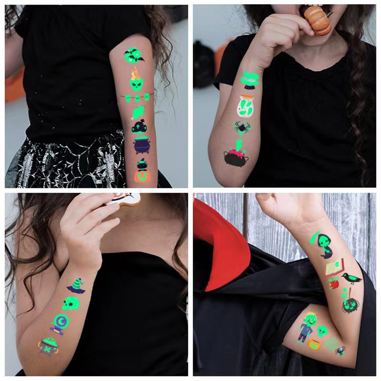 Luminous Temporary Tattoos for Kids, Party Supplies 120 Styles Glow in the Dark Decorations Birthday Party Favors Supplies