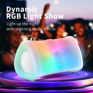 EBODA Shower Speaker Bluetooth Waterproof, IPX7 Waterproof Portable Wireless Speakers with RGB Light, 2000mAh for Travel, Party, Beach, Camping, Kayaking, Gifts for Women, Kids, Men, Teen