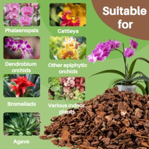 9OZ Orchid Bark Planting Soil - Sukh Orchid Potting Mix Horticultural Cypress Mulch Horticulture Dryad Pine Bark Natural Wood Chips Soil Cover for Plants Garden Orchid Medium Indoor Plants (5-12mm)