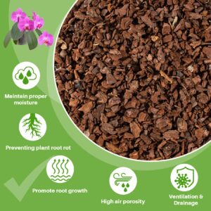 9OZ Orchid Bark Planting Soil - Sukh Orchid Potting Mix Horticultural Cypress Mulch Horticulture Dryad Pine Bark Natural Wood Chips Soil Cover for Plants Garden Orchid Medium Indoor Plants (5-12mm)