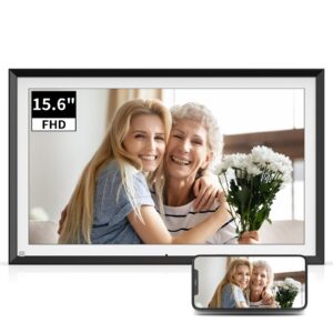 bsimb 15.6 inch fhd 64gb extra large wifi digital picture frame, smart photo frame 1920x1080 ips touchscreen, motion sensor, send picture from anywhere, gift for mother's day