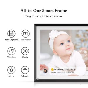 BSIMB 15.6 Inch FHD 64GB Extra Large WiFi Digital Picture Frame, Smart Photo Frame 1920x1080 IPS Touchscreen, Motion Sensor, Send Picture from Anywhere, Gift for Mother's Day