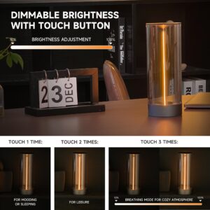 AUGE LIGHT Minimalist Desk Lamp Cordless Table Lamps LED Rechargeable Modern Nightstand Lights Dimmable with 3 Levels for Gaming, Home Office, Bedroom, Living Room, Kitchen, Bar, Restaurant