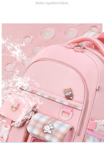 HUIHSVHA Kawaii Backpack, Cute Pink Large Capacity School Laptop Bag, Casual Travel Daypack Bookbag for Teens Girls Students