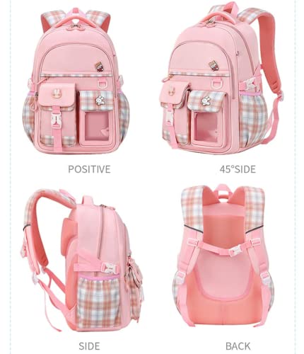 HUIHSVHA Kawaii Backpack, Cute Pink Large Capacity School Laptop Bag, Casual Travel Daypack Bookbag for Teens Girls Students