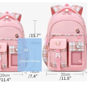 HUIHSVHA Kawaii Backpack, Cute Pink Large Capacity School Laptop Bag, Casual Travel Daypack Bookbag for Teens Girls Students