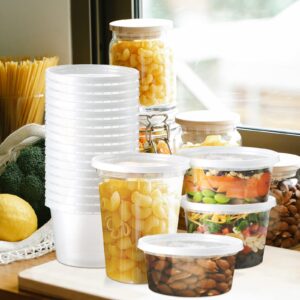 NEEBAKE 60 Set Deli-Containers-with-Lids: [8oz 16oz 32oz] Combo Plastic-Food-Storage-Containers-with-Lids, Microwaveable & Freezer Safe To-Go-Containers, Leak-proof BPA-Free Meal-Prep-Containers