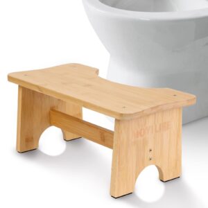moyilife toilet stool, 6.9 inches bamboo toilet assistance step stool