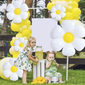 YUJUN 11PCS Daisy Balloons,Huge White Flower Daisy Foil Mylar Balloons for Baby Shower Wedding Groovy Boho Daisy Birthday Party Decorations (43in''28in''16in'')