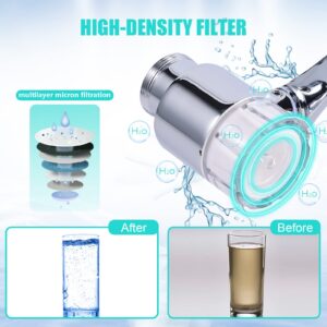 1440° Faucet Extender,2 Modes Pressurized Spray Attachment, Splash Filter Sink Faucet Aerator-Comes with 8 Replaceable Water Purifiers, Solid Brass Robotic Arm for Kitchen/Bathroom Face/Eye Wash