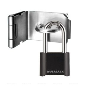 wulalack outdoor combination lock, heavy duty weatherproof pad locks with code, resettable padlock combination for sheds fence, gate hasps, storage unit