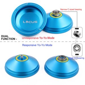 MAGICYOYO V6 Locus Pro Responsive Yoyo & Unresponsive Yo-yo for Kids Adults, Advanced Yoyos Tricks, Magic Yoyo V6 Metal Yo Yo with Unresponsive Bearing+ 10 Yo Yos Strings+Bag+ Remover, Deep Blue