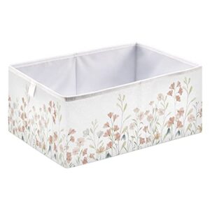 Kigai Wildflowers Cube Storage Bins - 11x11x11 In Large Foldable Storage Basket Fabric Storage Baskes Organizer for Toys, Books, Shelves, Closet, Home Decor