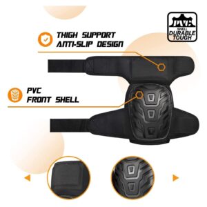 TIANSDL Knee Pads for Work with Heavy Duty Gel Cushion and Adjustable Non-Slip Velcro Straps Kneepads Perfect for Gardening, Flooring