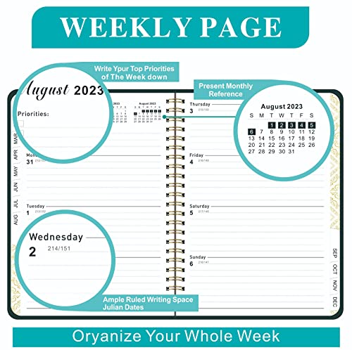 2023 Diary A5 Page Planner 6.2” X 8.5” Weekly Monthly Daily journal from JAN.2023 to DEC.2023 Inner Pocket, Thick Paper