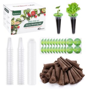 gardencube 160pcs hydroponic pods kit: grow anything kit with 40 grow sponges, 40 grow baskets, 40 grow domes, 40 pod labels - compatible with hydroponics supplies from all brands