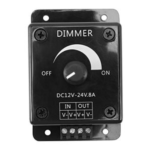 jteyult black led dimmer switch dc 12v 24v 8a adjustable brightness lamp bulb strip driver single color light power supply controller