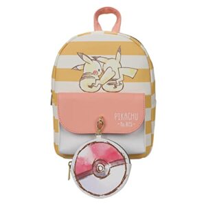 bioworld pokemon sketched pikachu with removable pokeball coinpurse women's mini backpack