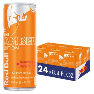 red bull amber edition strawberry apricot energy drink, 8.4 fl oz, 24 cans (6 packs of 4)