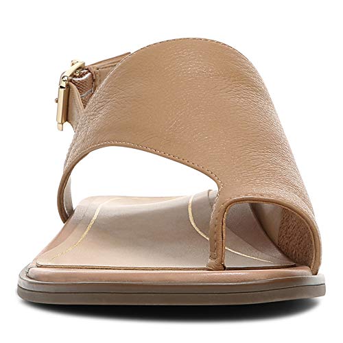 Vionic Women's Citrine Ella Flat Comfort Sandal- Supportive Adjustable Walking Sandals That Includes an Orthotic Insole and Cushioned Outsole for Arch Support, Nude 9 Wide