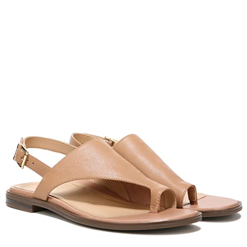 Vionic Women's Citrine Ella Flat Comfort Sandal- Supportive Adjustable Walking Sandals That Includes an Orthotic Insole and Cushioned Outsole for Arch Support, Nude 9 Wide