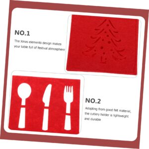 ABOOFAN 12 Pcs Christmas Tree Cutlery Bag Felt Christmas Silverware Bag Dinner Table Decorations Christmas Cutlery Bag Silverware Bags Grey Decor Tableware Bag Halloween Cutlery Fork