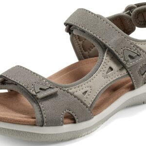 Earth Origins Women's Skylar Sandal, Light Grey, 6.5 M US