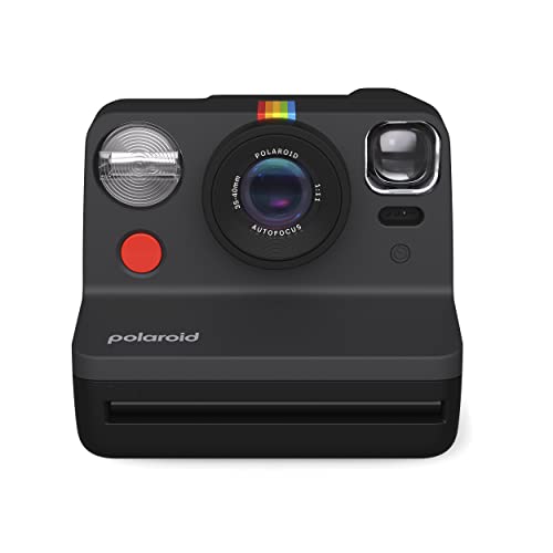 Polaroid Now 2nd Generation I-Type Instant Camera + Film Bundle - Now Black Camera + 16 Color Photos (6248)- Black