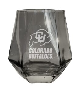 r and r imports colorado buffaloes etched diamond cut stemless 10 ounce wine glass grey 2-pack officially licensed collegiate product