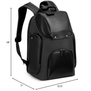 PEUGEOT Voyages Business Travel Backpack, Black, 18 Inch Laptop Sleeve