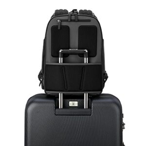 PEUGEOT Voyages Business Travel Backpack, Black, 18 Inch Laptop Sleeve