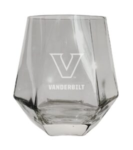r and r imports vanderbilt university etched diamond cut stemless 10 ounce wine glass clear 2-pack officially licensed collegiate product