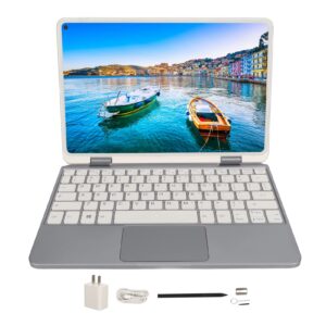 VINGVO 2 in 1 Laptop, Efficient Touch Screen Resolution 2560x1600 FHD Portable Screen 10.8in Laptop 8+1TB Memory for Home (8+1TB US Plug)