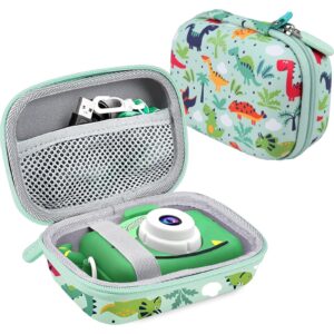 leayjeen kids camera case compatible with goopow/mgaolo/hoomoon/hangrui kids camera toys and children digital video camcorder camera,best easter birthday festival gift -green dinosaur(case only)