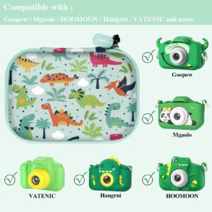 Leayjeen Kids Camera Case Compatible with Goopow/Mgaolo/HOOMOON/Hangrui Kids Camera Toys and Children Digital Video Camcorder Camera,Best Easter Birthday Festival Gift -Green Dinosaur(Case Only)