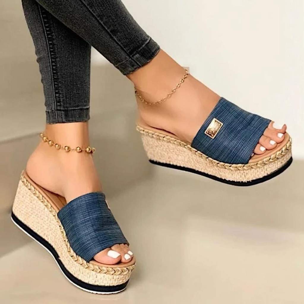 Platform Sandals Women Womens Sandals Wedges Sandals Platform Casual Summer High Heels Open Toe Espadrilles Sandals