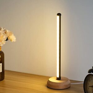anlaibo modern led wood table lamp, 3-color temperature bedside lamp,bedroom bedside night light, dimmable led lighting, creative home decor, unique house warmging gift