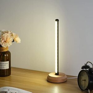 ANLAIBO Modern Led Wood Table Lamp, 3-Color Temperature Bedside Lamp,Bedroom Bedside Night Light, Dimmable Led Lighting, Creative Home Decor, Unique House warmging Gift