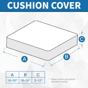 ZNSAYOTX Stretch Individual Cushion Covers Sofa Chair Cushion Couch Seat Covers Slipcovers Soft Replacement Unique Pattern Furniture Protector with Elastic Bottom (Light Gray, 1 Pc Cushion Cover)