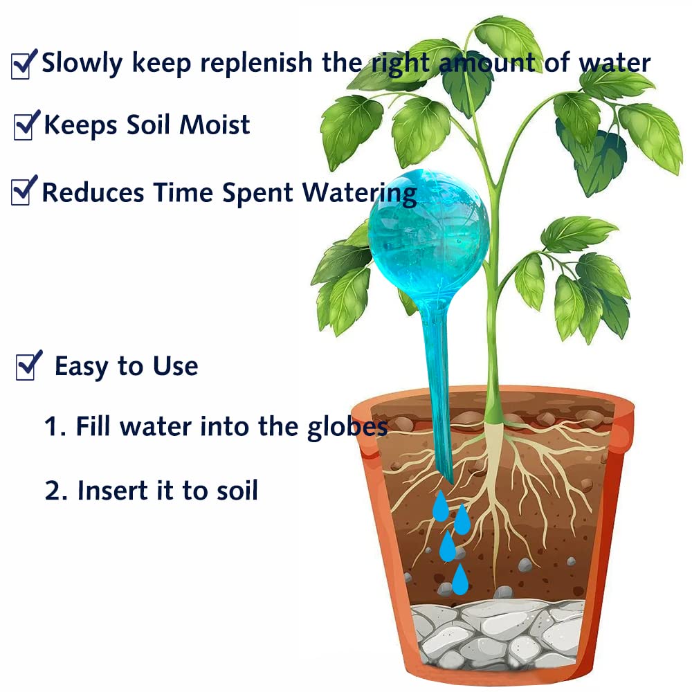 10pcs Plant Self Watering Globe Stakes, Aqua Plant Watering Stakes Automatic Plant Watering Bulb System Spikes, Flower Automatic Watering Device, Garden Self Waterer for Indoor Outdoor Plant