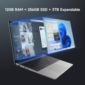 ALLDOCUBE 15.6" Windows 11 Laptop 12GB Ram 256GB SSD, GTBook 15, Celeron N5100, Front 2 MP, Bluetooth 5.0, 16:9 Screen, 2.4G+5G WiFi, Suitable for Office, Home, School, Working Outside