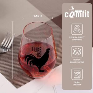 comfit Funny Anniversary Bridal Shower Gifts for Couples Her Him, [Gag Couple Gift], Wedding Gift for Newlywed, Wife Husband Boyfriend Girlfriend Gifts Naughty Cat Wine Glasses